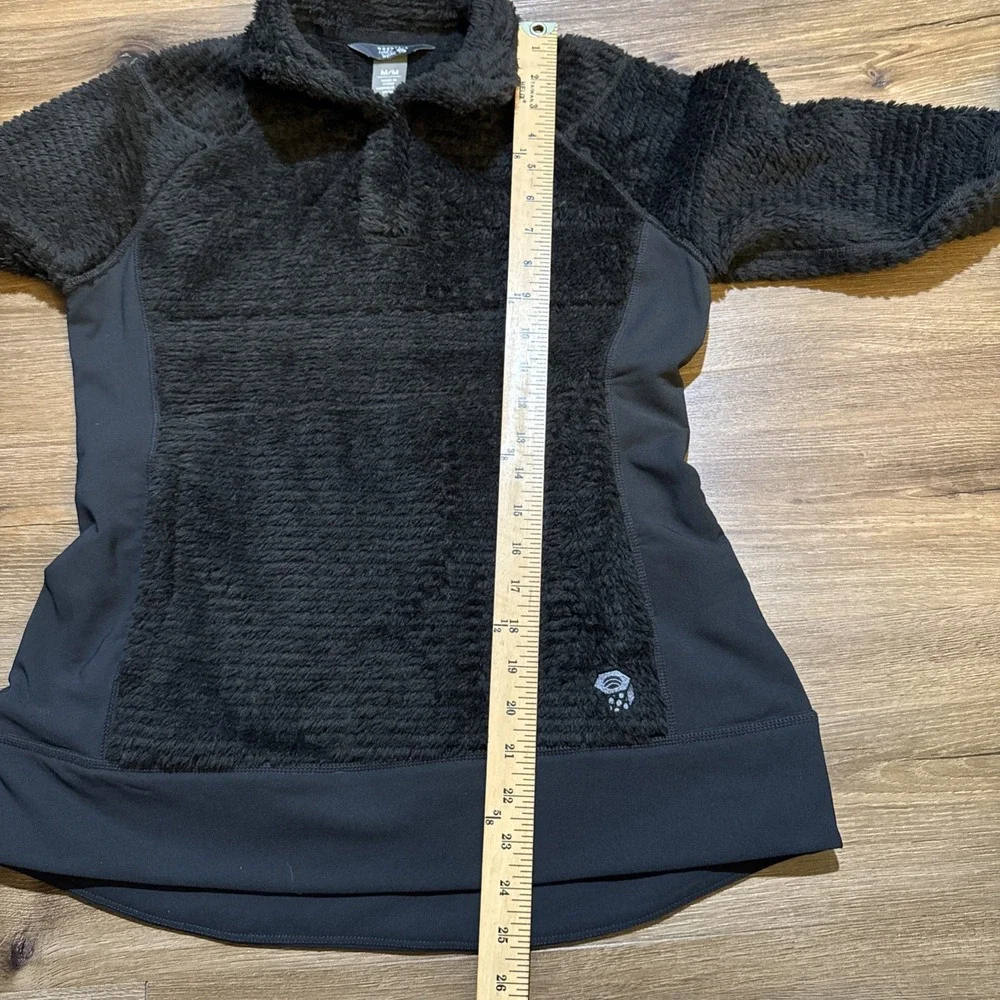 Mountain Hardwear MEDIUM Monkey Fleece Pullover Black Snap Outdoor Hiking Skiing
